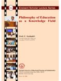 Philosophy of Education as a Knowledge Field