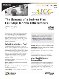 The Elements of a Business Plan: First Steps for New ...