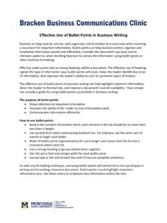 Effective Use of Bullet Points in Business Writing