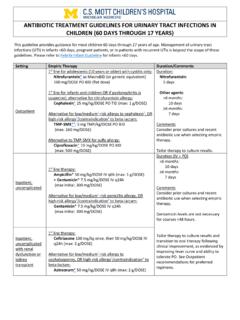 ANTIBIOTIC TREATMENT GUIDELINES FOR URINARY …
