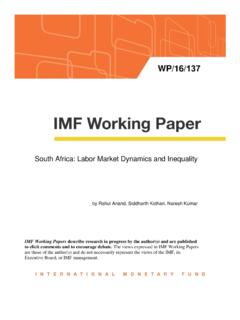 South Africa: Labor Market Dynamics and …