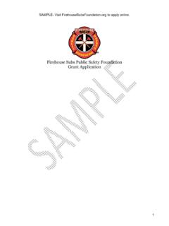 Firehouse Subs Public Safety Foundation Grant Application