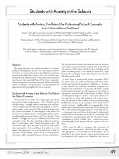 Students with Anxiety in the Schools - ed