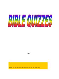 Children's Bible Quizzes (ages 7 and up) - jwmail.com