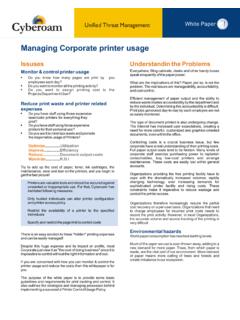 Managing Corporate printer usage -Cyberoam Whitepaper