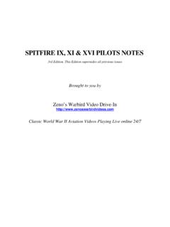 SPITFIRE IX, XI &amp; XVI PILOTS NOTES - Zenos …