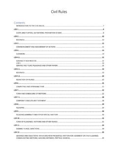 All Civil Rules with Table of Contents