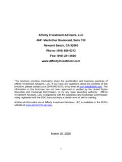 Affinity Investment Advisors, LLC 4041 MacArthur Boulevard ...