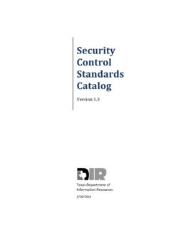 Security Control Standards Catalog V1 - Texas