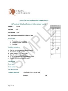 QUESTION AND ANSWER ASSESSMENT PAPER IQ …