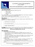 One Page Reporting Tip Sheet - California …