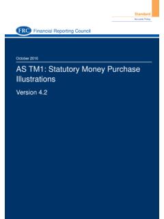 October 2016 AS TM1: Statutory Money Purchase Illustrations