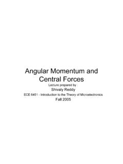 Angular Momentum and Central Forces