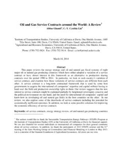 Oil and Gas Service Contracts around the World: A Review