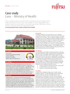 Case study Laos – Ministry of Health - Fujitsu