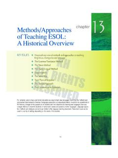 Methods/Approaches of Teaching ESOL: A Historical …