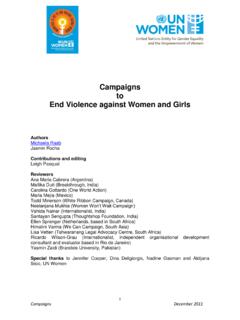 Campaigns to End Violence against Women and Girls