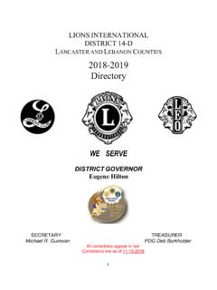 Lions District Directory 2018-2019