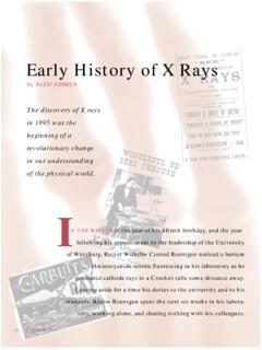 Early History of X Rays - SLAC National Accelerator Laboratory