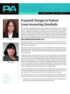 Proposed Changes to Federal Lease Accounting Standards