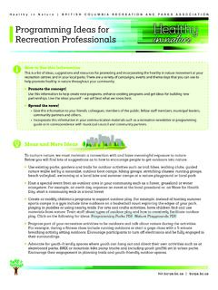 Programming Ideas for Recreation Professionals