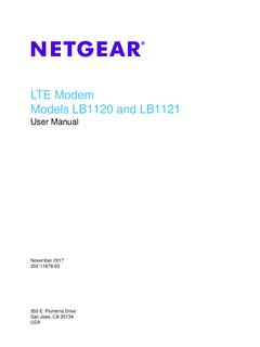 LTE Modem LB1120 and LB1121 User Manual - Netgear