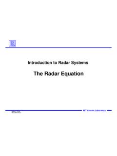 The Radar Equation - MIT Lincoln Laboratory