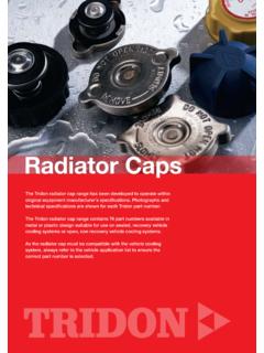 Radiator Caps - Tridon Australia