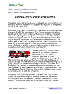 CURIOUS ABOUT CAREERS: FIREFIGHTERS