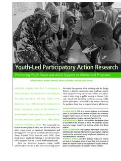 Youth-Led Participatory Action Research