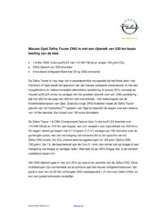 Nieuwe Opel Zafira Tourer CNG is met een rijbereik van 530 ...