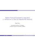 Applied Financial Econometrics using Stata 1. Introduction ...