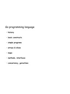 Go programming language - Princeton University