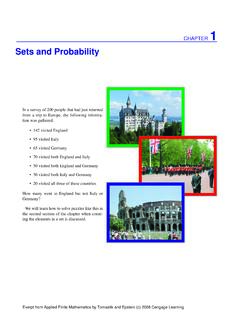 Sets and Probability - Texas A&amp;M University