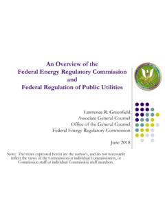 An Overview of the Federal Energy Regulatory Commission ...