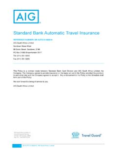 Standard Bank Automatic Travel Insurance - South …