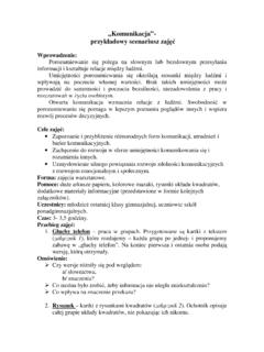 „Komunikacja”- przykładowy scenariusz zaj - Profesor.pl