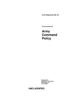 Army Command Policy