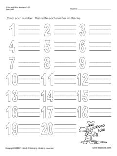 Color each number. Then write each number on the …