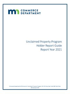 Unclaimed Property Program Holder Report Guide Report …