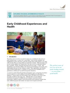 Early Childhood Experiences and Health