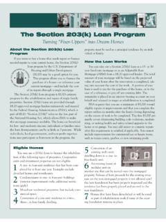 The Section 203(k) Loan Program - United States Department ...