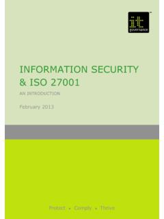INFORMATION SECURITY &amp; ISO 27001 - IT …