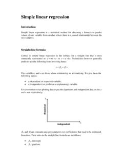 Simple linear regression - statstutor