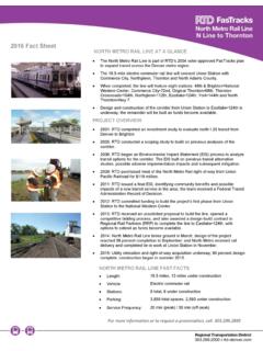 2016 Fact Sheet NORTH METRO RAIL LINE AT A …