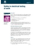Safety in electrical testing at work - hse.gov.uk