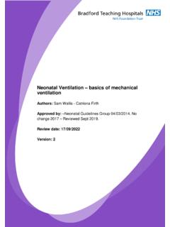 Neonatal Ventilation – basics of mechanical ventilation