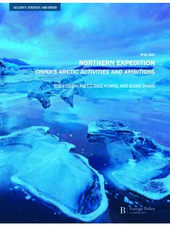 CHINA S ARCTIC ACTIVITIES AND AMBITIONS