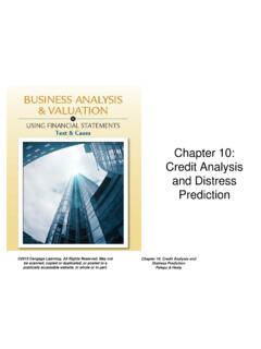 Chapter 10: Credit Analysis and Distress Prediction