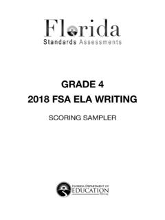 Grade 4 2018 FSA ELA Writing Scoring Sampler